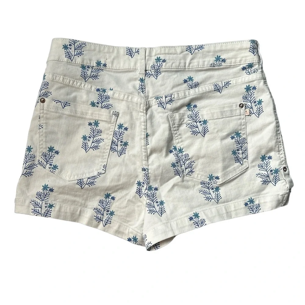 Anthropologie Pilcro Shorts White Blue Floral Ultra High Rise Women’s Size 32